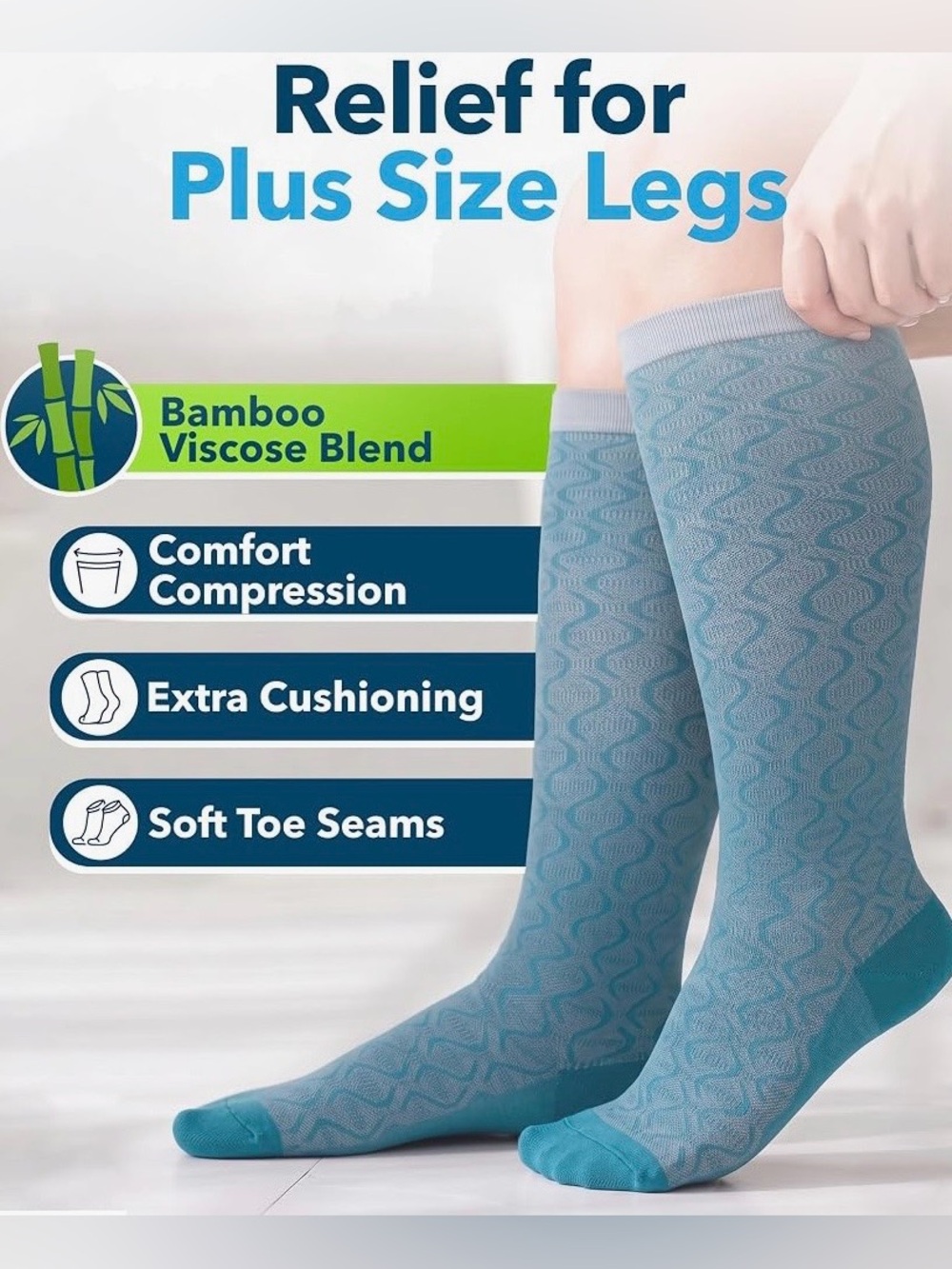 Doctor’s Select NIB 3 Pairs Stretch Light Compression Socks 8-15 MMGG Size 3XL